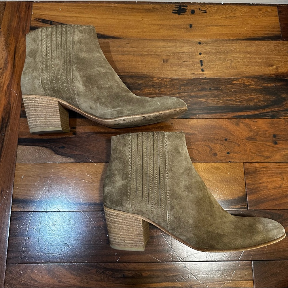 Vince Womens Haider Booties Boots Suede Size 10 Flint Tan
